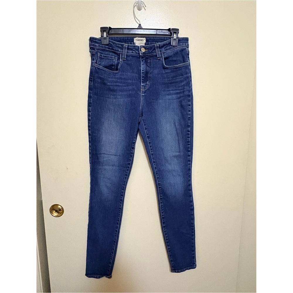L'AGENCE Skinny High-Rise Jeans - Dark Blue Wash